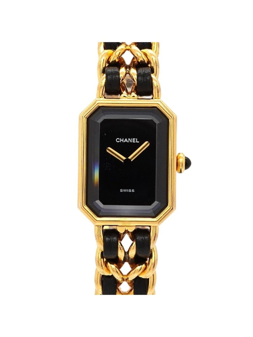 Chanel Premiere L Vintage Watch Black Gold